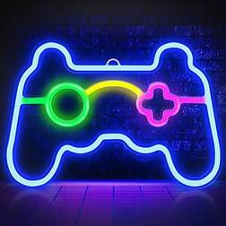 Game Neon Sign Gamepad Shape LED Neon Signs for Gamer Room Wall Bedroom Decor, Gamer Gifts Neon Lights for Boys Teen Gaming Zone Party Decoration