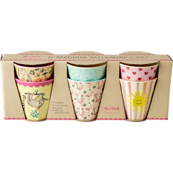 Rice Small Melamine Children's Cups Multi Pack of 6