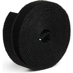 Label The Cable Managment Hook and Loop Tape, 9.8 ft (3 m) Black, Velour Quality Ties Reusable, Wire Ties CuttoSize, Cord Organizer, Wire