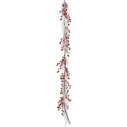 Christmas garland Snowfall Red White Plastic (180 x 14 cm)