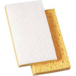 Scrubbing Sponge, Light Duty, 3 3/5 1/10, 7/10' Thick, Yellow/White, 20/Ct