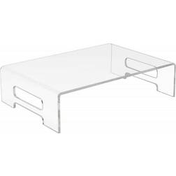 Sorbus acrylic monitor riser, laptop, computer desktop stand, clear desk display tray shelf with carry handles, jewelry, laptop