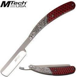 MTECH Straight Razor 9.75" Overall Ornate Barber Shaving Blade Red instock MT-1075RD