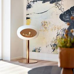 Le Feu White Ground Low Steel Bioethanol Fireplace Rose Gold