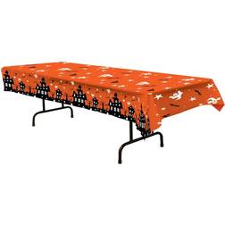 Beistle 54 x 108 Haunted House Tablecover; Orange 2/Pack 00025