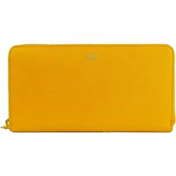 Class Yellow Calf Leather Zip Closure Wallet