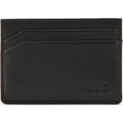 HUGO BOSS Embossed Leather Card Holder - Black