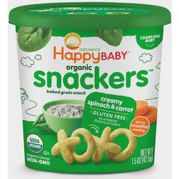 Happy Baby Organic Snackers Baked Grain Snack Gluten Free Creamy Spinach Carrot