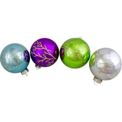 Northlight 4 100mm Multi-Color Shiny Glass Ball Christmas