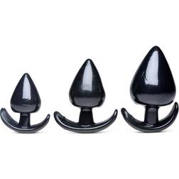 Master Series Triple Spades 3 Piece Anal Plug Set Black