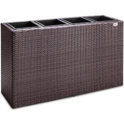 Casaria - Plant Pot Poly Rattan 95x27x60cm Flower Planter Garden