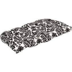 Pillow Perfect Essence Wicker Loveseat Cushion Chair Cushions Black, White