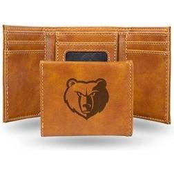 Rico Grizzlies Laser Engraved Brown Trifold Wallet