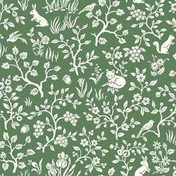 Magnolia Home by Joanna Gaines Fox and Hare Forest Green Wallpaper