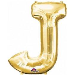 Amscan Letter J Supershape Gold Foil Balloon 34/86cm P50