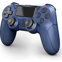 YCCTEAM Wireless Game Controller Compatible with P-S4 with Built-in 1000mAh Rechargeable Battery, Gyro and Speaker (Blue)