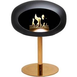 Le Feu Black Ground Low Steel Bioethanol Fireplace Rose Gold