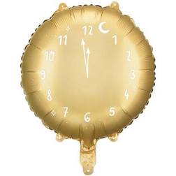 PartyDeco Guld Ur Folieballon 35 cm. 1 stk