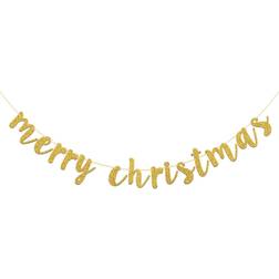 merry christmas banner gold glitter christmas party decoration supplies