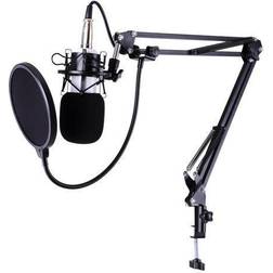 Pro Condenser Microphone w/ Shock Mount Arm Stand Pop Filter For Recording Studio Stage