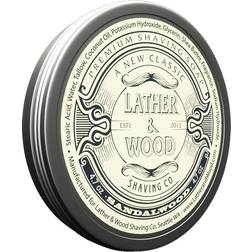 Lather & Wood Shaving Soap Sandalwood Simply the Best Luxury Shaving Cream Tallow Dense Lather with Fantastic Scent for the Worlds Best Wet Shaving Routine. 4.6 oz (Sandelwood)