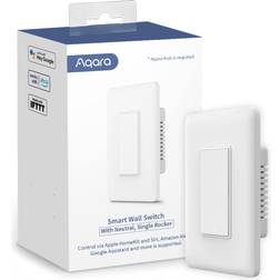 Aqara Smart Wall Switch (No Neutral, Single Rocker) Requires Hub, Remote Control and Timer for Home Automation