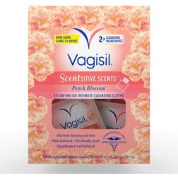 Vagisil Scentsitive Scents On-The-Go Feminine Cleansing Wipes, pH Balanced, Peach Blossom, Individually