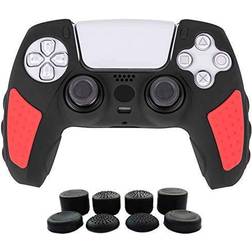 Aosai PS5 DualSense Controller Skin, Studded Anti-Slip PS5 DualSense Controller Cover Silicone Grip + FPS PRO Thumb Grips