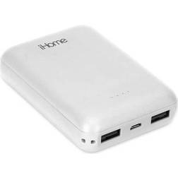 iHome Ultra-Compact 10,000mAh Power Bank, White