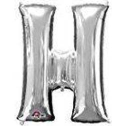 Amscan Letter H Supershape Silver Foil Balloon 34/86cm P50