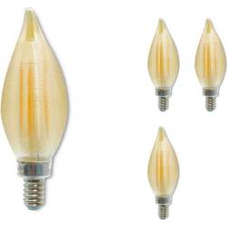 Bulbrite 40-Watt Equivalent C11 Dimmable E12 LED Spunlite Light Bulb 2100K in Amber (4-Pack)