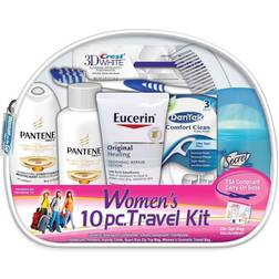 Kits International Women's Deluxe 10 Piece Kit with Travel TSA Compliant Essentials