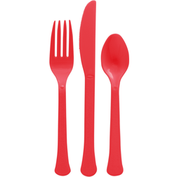 Amscan Apple Red Window Box Cutlery Value Set 210 Ct. Party Tableware