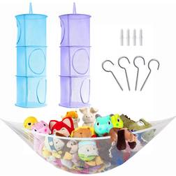 2 Pcs Hanging Mesh Storage Basket with 1 Animals Net