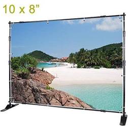voilamart banner stand 8' x 10' adjustable telescopic display backdrop stand step and repeat for trade show, photo booth, wall