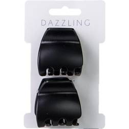 Dazzling Hår 2-pack Hair Clips Matte Black