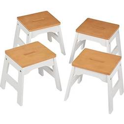 Melissa & Doug Wooden Stools - Set of 4 White/Natural