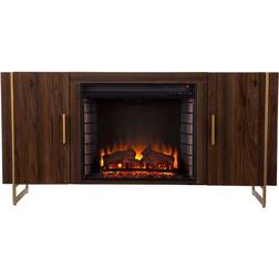 SEI FURNITURE Dashton Electric Fireplace with Media Storage in Brown