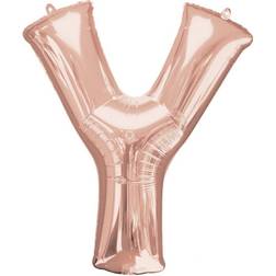 Amscan 3658801 Letter Y Foil Balloon Rose Gold-76cm w x 86cm h P50-1 Pc