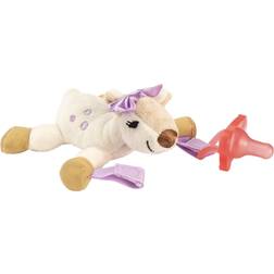 Dr. Brown’s Lovey Pacifier and Teether Holder with HappyPaci Silicone Baby Pacifier Deer 0-6m