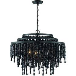 Crystorama Poppy 26.5" Wide 6-Light Matte Pendant Lamp 26.5"