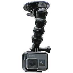 Flexible Gooseneck Extension Suction Cup Car Mount Holder with Phone Holder for Gopro Hero 10 Black,Hero 9/8/7/6/5 Black,4 Session,4 Silver,3,iPhone,Samsung Galaxy,Google Pixel and More