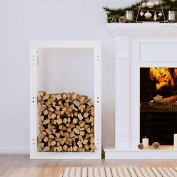 vidaXL Firewood Rack White 60x25x100 cm Solid Wood Pine