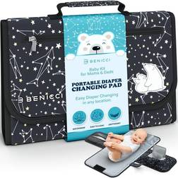 Portable Baby Diaper Changing Pad w/ Soft Built-in Pillow & Strap for Strollers Comfortable, Lightweight & Waterproof Made with Premium Materials Great for Newborn Girls & Boys & for Travel
