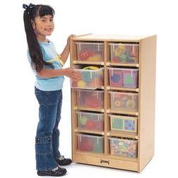 10-Cubbie Mobile Storage With Assorted Color Trays
