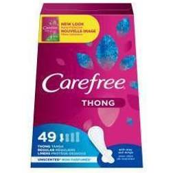 Carefree Thong Pantiliners with Wings Unscented 49 Ct