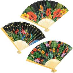 Tropical Nights Folding Fans Party Supplies 12 Pieces