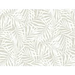 York Wallcoverings 60.75 sq. ft. Oahu Fronds Wallpaper, Cream/Off White