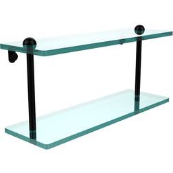 Allied Brass 16 5 W 2-Tier Clear Bathroom Shelf Matte Black