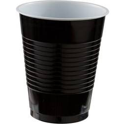 Amscan Plastic Cups, 18 Oz, Black, Set Of 150 Cups